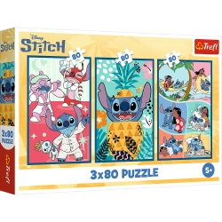 Puzzle Lilo & Stitch 3 x 80 el. Świat Stitcha Trefl