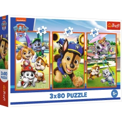 Puzzle 3x80 elementów Psia zgraja Psi Patrol Paw