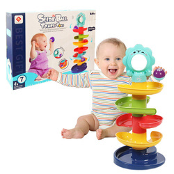 ZJEŻDŻALNIA Z PIŁECZKAMI PIRAMIDKA TOR DLA MALUCHA GRZECHOTKI SENSORYCZNA