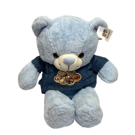 MIŚ PLUSZOWY MASKOTKA W SWETERKU Z CEKINÓW