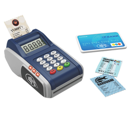 Terminal płatniczy B/O zbliżeniowy czytnik zabawkowy z kartą i paragonami