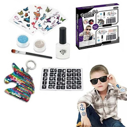 Zestaw do robienia tatuaży dla dzieci brokatowe zmywalne BRELOCZEK