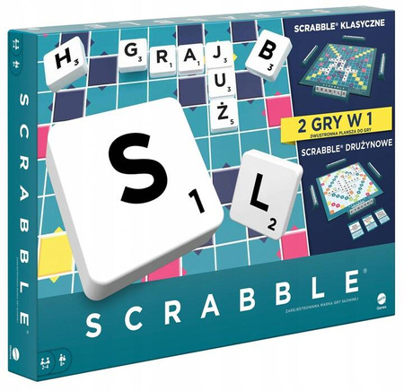 GRA SCRABBLE ORIGINAL WERSJA POLSKA NAJNOWSZE WYDANIE KLASYCZNE DRUŻYNOWE