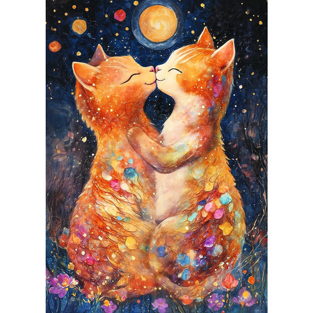 Puzzle Trefl 500 Pocałunek w świetle księżyca koty