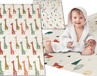 Mata podłogowa piankowa dwustronna składana 180x200 dla dzieci