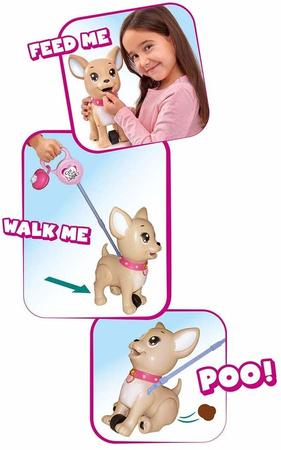CHI CHI LOVE POO POO PUPPY szczeniak na smyczy chodzący interaktywny