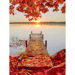 MALOWANIE PO NUMERACH 40X50 POMOST JESIENNY Z RAMĄ