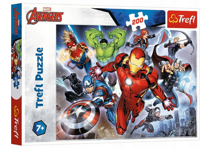 Puzzle 200 el waleczni Avengersi Hulk Spiderman Trefl 13260