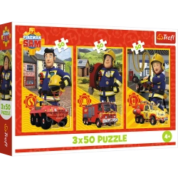 Puzzle 3x50 elementów Ekipa z remizy Strażak Sam Trefl
