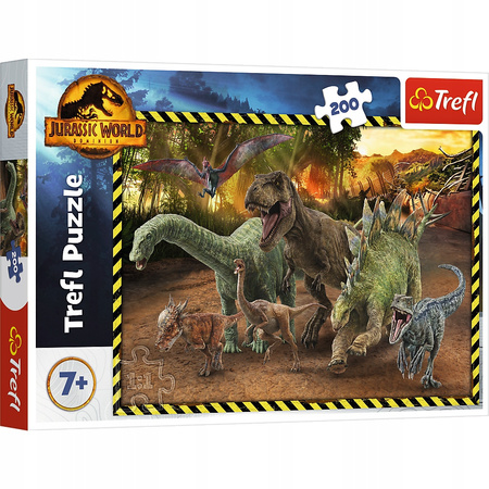 Puzzle 200 elementów dinozaury z Parku Jurajskiego Trefl