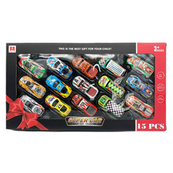 ZESTAW RESORAKÓW 15 SZTUK AUTEK PLASTIKOWYCH KOLEKCJA MINI SAMOCHODZIKÓW