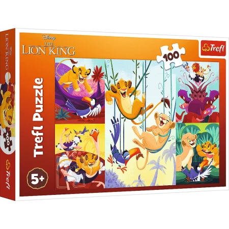 Puzzle 100 elementów Dzielny Król Lew Trefl