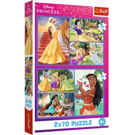 Puzzle 2 x 70 el. Bajkowe dni, Księżniczki Disney Trefl