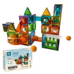 Klocki magnetyczne 69 elementów różne kształty tor kulkowy