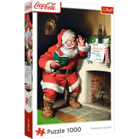  Puzzle Coca-Cola 1000 el. XMAS Mikołaj przy kominku Trefl