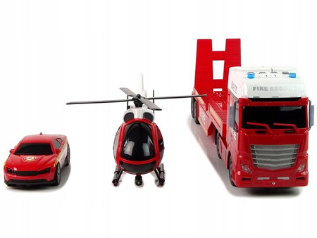 LAWETA STRAŻ POŻARNA CIĘŻARÓWKA SAMOCHÓD HELIKOPTER ŚWIATŁO DŹWIĘK