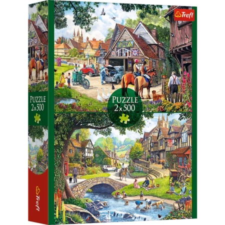 Puzzle 2 x 500 elementów Sielankowe życie Trefl