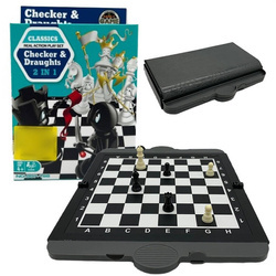 KOMPAKTOWA GRA TOWARZYSKA RODZINNA SZACHY I WARCABY 2W1