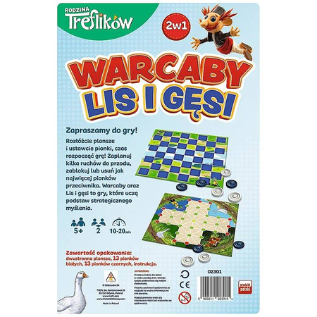 TREFL GRA Warcaby Lis i Gęsi Rodzina Treflików