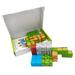 Klocki magnetyczne kostki 3D 48 elementów 2,5cm bok