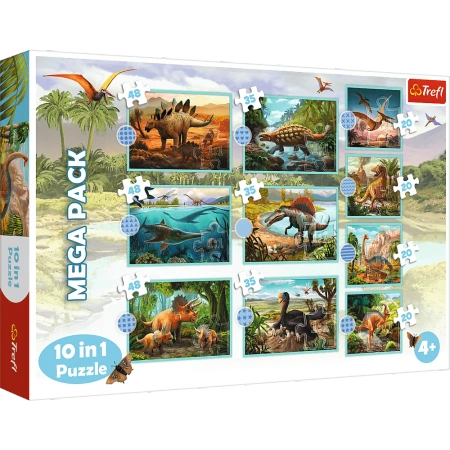 Puzzle 10w1 W świecie dinozaurów dinozaury Trefl
