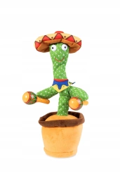 Pluszowy KAKTUS Z MARAKASAMI tańczy i gra muzykę