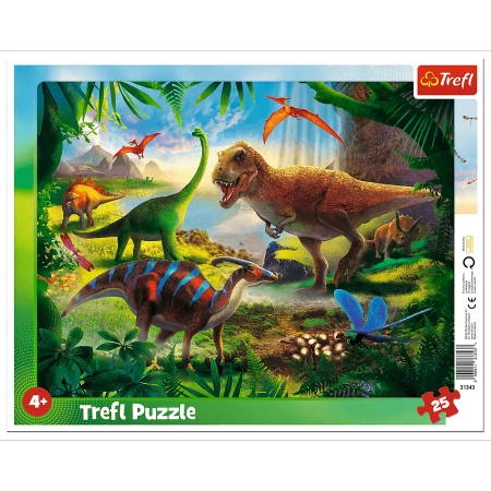 Puzzle ramkowe 25 elementów Dinozaury Trefl