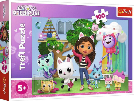 Puzzle 100 elementów Koci domek Gabi Gabby's Dollhouse