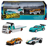 HW Hot Wheels PREMIUM Zestaw kolekcjonerski 3 aut z transporterem 