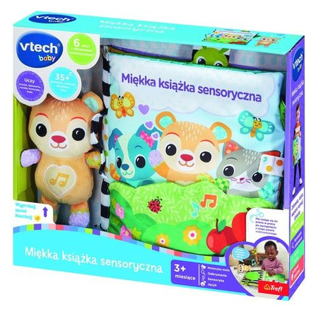 VTECH Miękka książeczka sensoryczna dla niemowląt słowa i melodie 