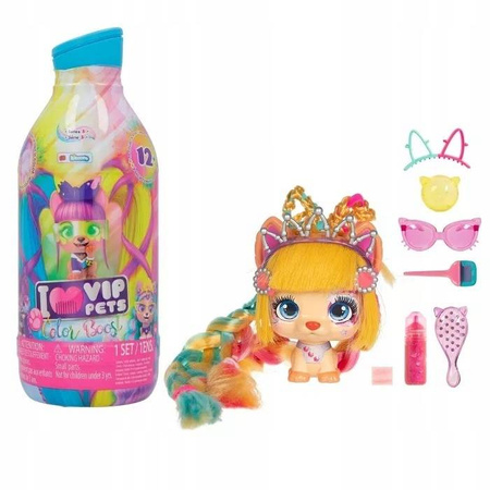 I Love VIP Pets - Pieski niespodzianki z długimi włosami Figurka Colour Boost do stylizacji