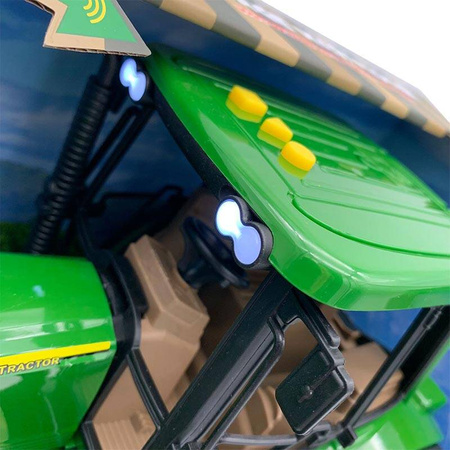 Duży traktor zielony z gumowymi kołami ze światłem i dźwiekiem Farmer's tale