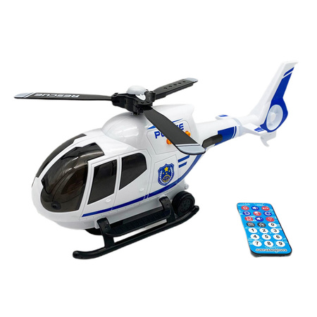 HELIKOPTER POLICYJNY PROJEKTOR NA PILOT Z OŚWIETLENIEM DŹWIĘKIEM DINOZAURY 