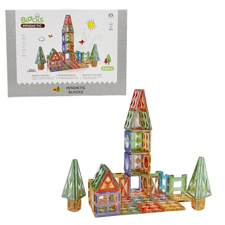 Klocki magnetyczne 84 elementy różne kształty