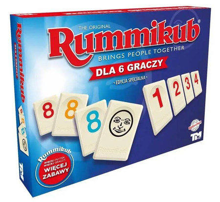 Gra rodzinna towarzyska RUMMIKUB XP dla 6 graczy Remik TM Toys 