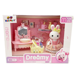 Króliczek Dreamy laleczka figurka w łazience z akcesoriami królik