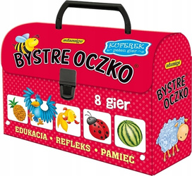 Gra pamięciowa kuferek BYSTRE OCZKO planszowa edukacyjna Adamigo