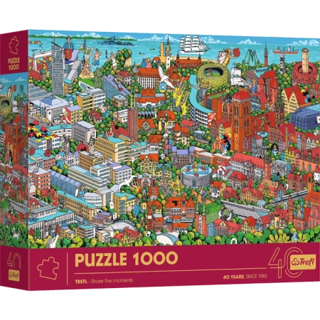 Puzzle 1000 elementów Jubileuszowe 40 lecie Trójmiasto Trefl