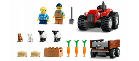 LEGO CITY 60461 Czerwony traktor z przyczepą i owcą