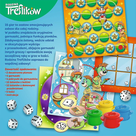 TREFL gra planszowa 15 gier Rodzina Treflików rodzinna familijna