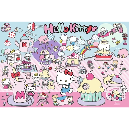 Puzzle Hello Kitty 300 elementów Poznaj świat Hello Kitty Trefl