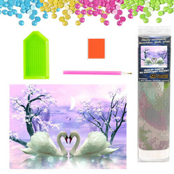 DIAMENTOWA MOZAIKA HAFT 5D Łabędzia miłość 30x40