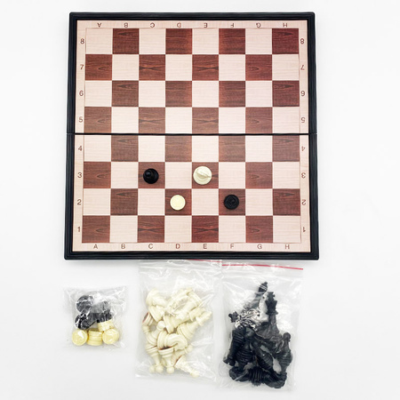 Gra Szachy 2w1 magnetyczne warcaby 30x30x2,5cm