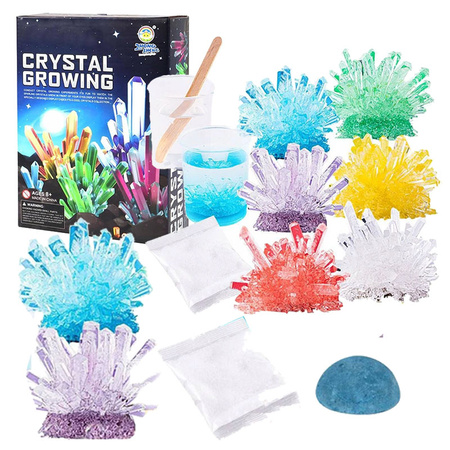 KRYSZTAŁY ROSNĄCE ZESTAW HODOWLI KRYSZTAŁÓW DIY MAŁY CHEMIK
