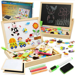 Tablica kredowa magnetyczna sucho ścieralna Kreatywna Układanka Farma 3w1