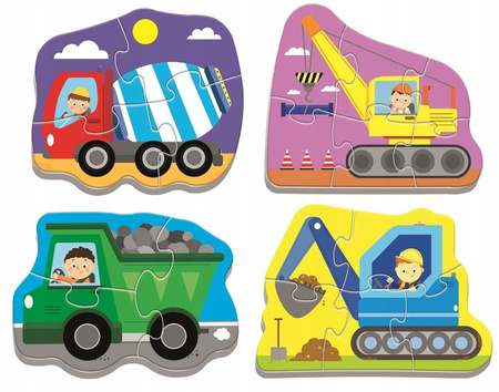 Baby Puzzle pojazdy na budowie 18 elementów Trefl duże grube