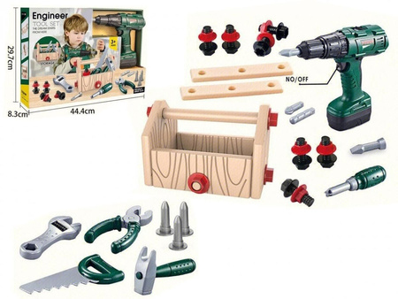 Zestaw narzędzi wkrętarka B/O z skrzynką na narzędzia