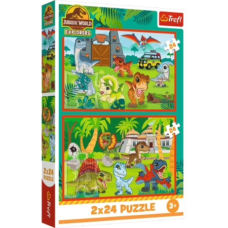 Puzzle 2x24 elementy Małe dinozaury Jurassic World
