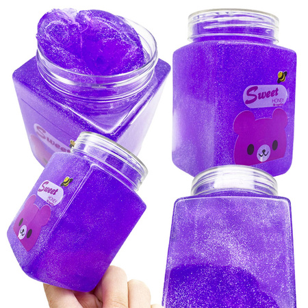 Masa sensoryczna purkająca slime w słoiku glut brokat dla dzieci 260g