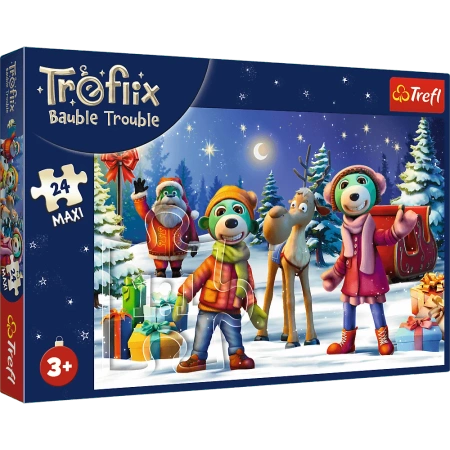 Puzzle 24 MAXI Trefliki lepią bałwana Trefl